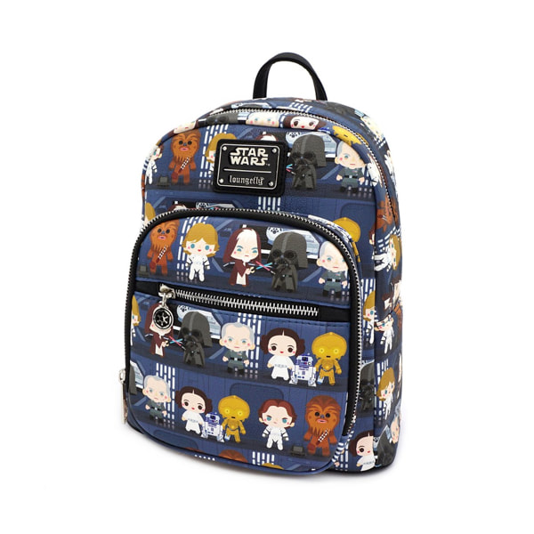 Bioworld Naruto Shippuden Allover Chibi Character Faux Leather Mini Backpack Tote Bag