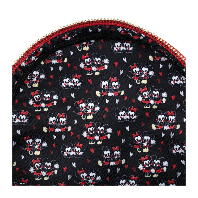 Loungefly Disney Mickey & Minnie Mouse Love Heart AOP Mini Backpack