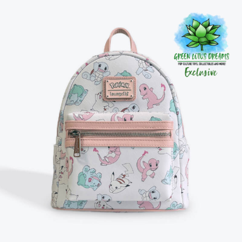 Loungefly Pokémon Starters Pastel All Over Print Mini Backpack GLD