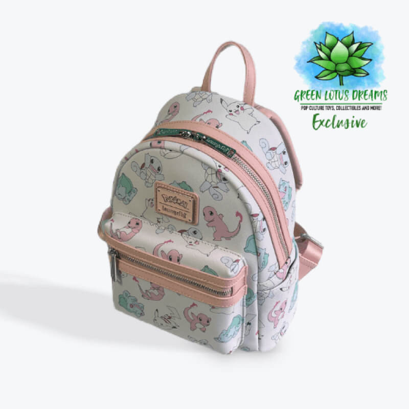 Loungefly Pokémon Starters Pastel All Over Mini Backpack GLD Exclusive